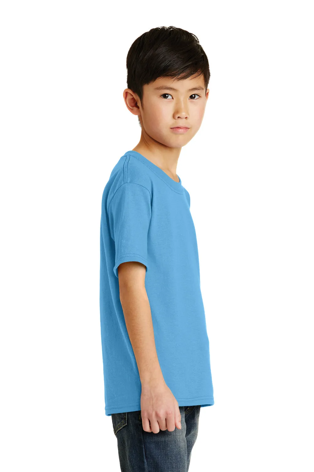 Port & Company Youth Core Kurzarm Rundhals T-Shirt - Aquamarinblau