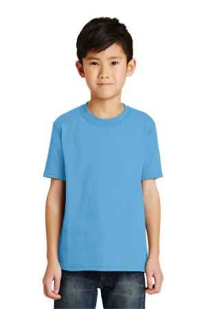 Port & Company Youth Core Kurzarm Rundhals T-Shirt - Aquamarinblau