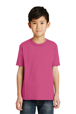 Port & Company Jugend Basic Kurzarm T-Shirt - Sangria Pink