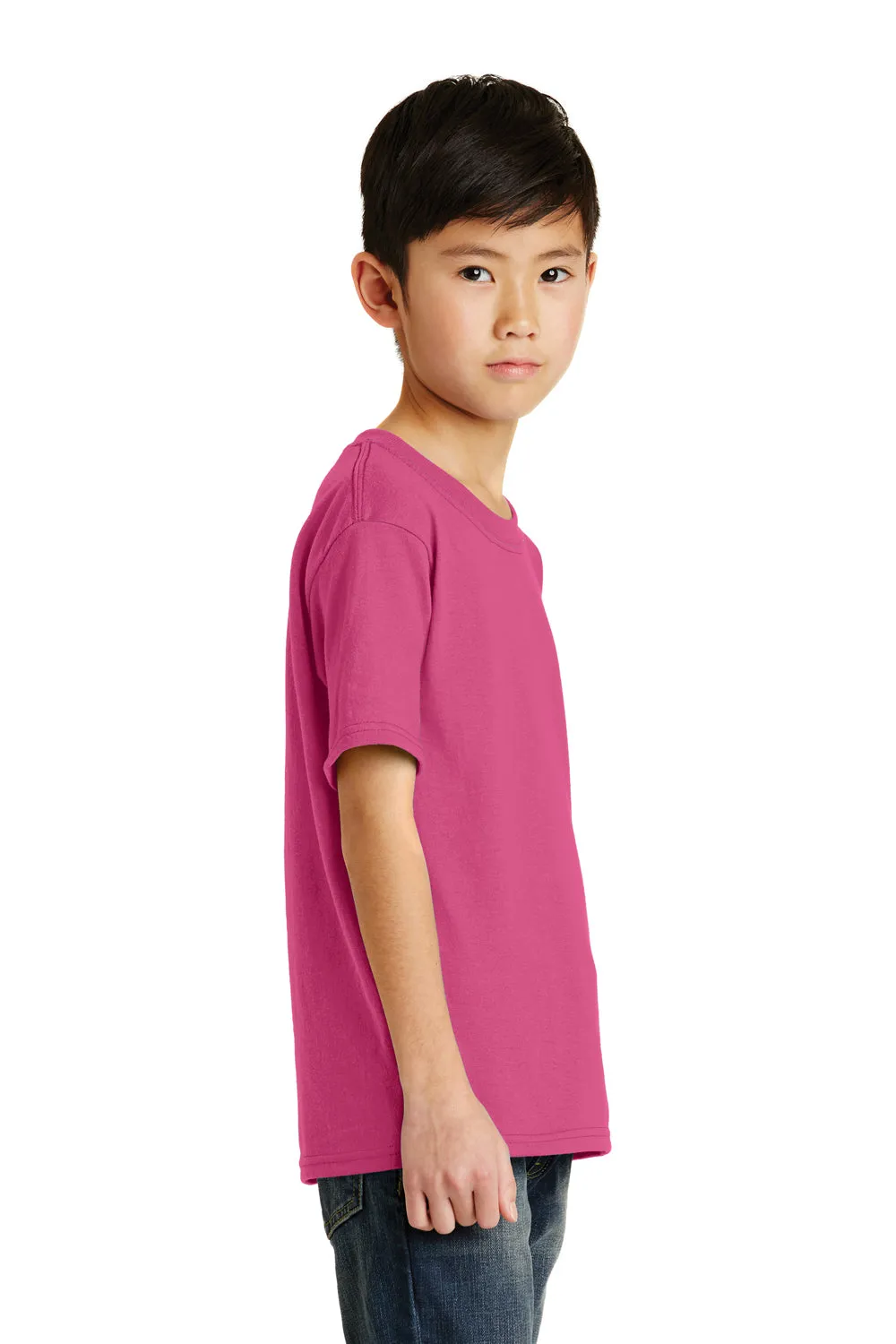 Port & Company Jugend Basic Kurzarm T-Shirt - Sangria Pink