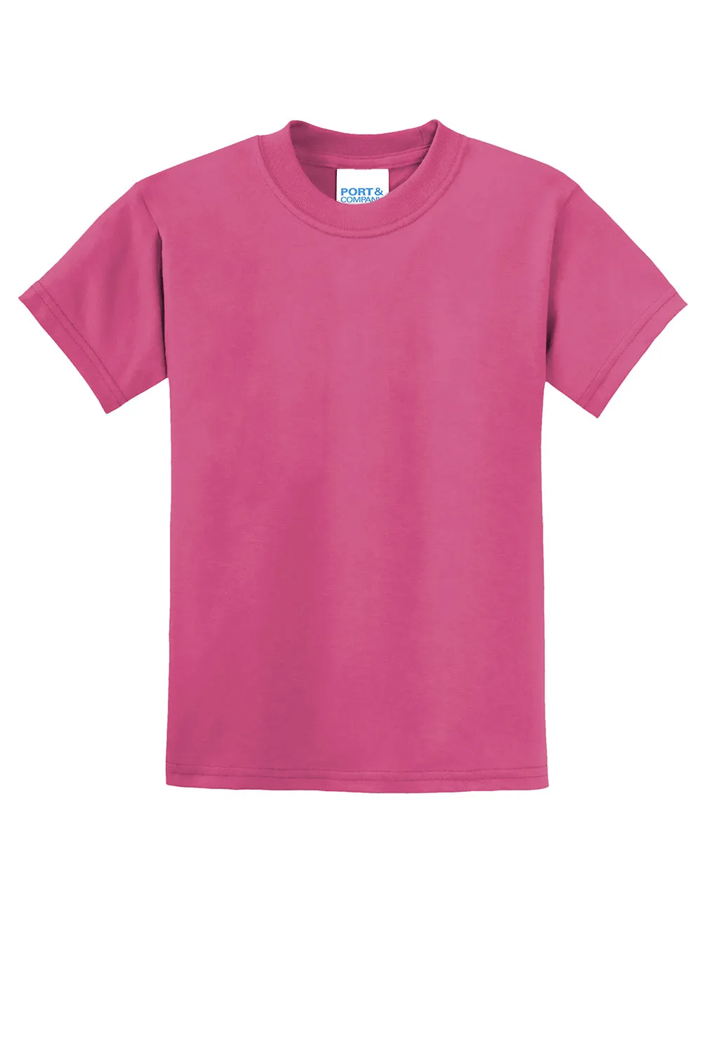Port & Company Jugend Basic Kurzarm T-Shirt - Sangria Pink