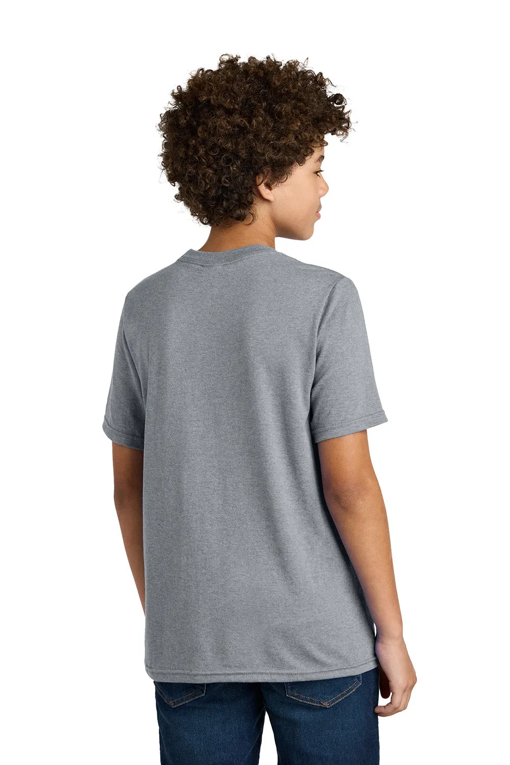 Port & Company Jugend CVC Kurzarm Rundhals T-Shirt - Heather Grau