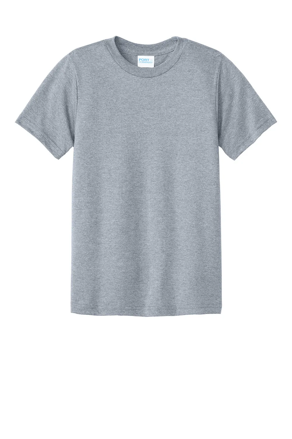 Port & Company Jugend CVC Kurzarm Rundhals T-Shirt - Heather Grau