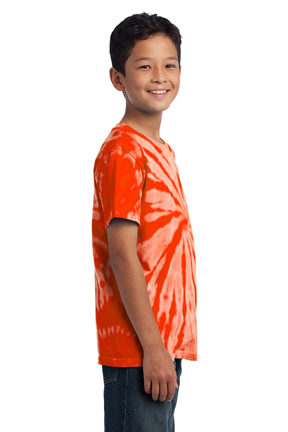 Port & Company Jugendliche Tie-Dye Kurzarm Rundhals T-Shirt - Orange