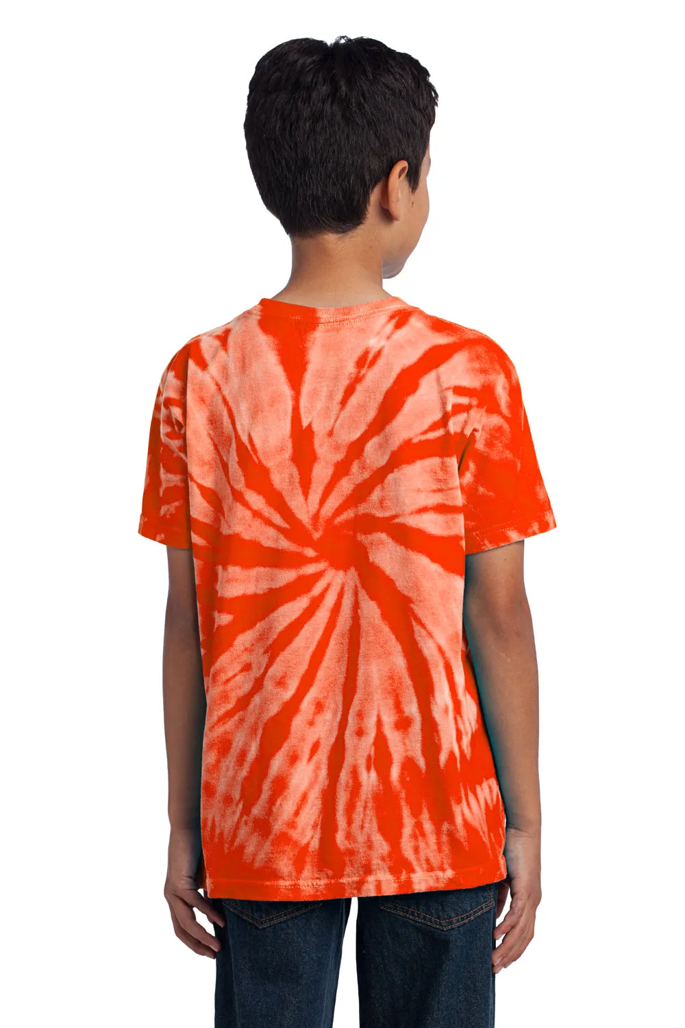 Port & Company Jugendliche Tie-Dye Kurzarm Rundhals T-Shirt - Orange