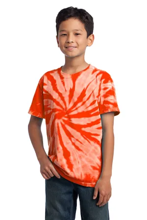 Port & Company Jugendliche Tie-Dye Kurzarm Rundhals T-Shirt - Orange