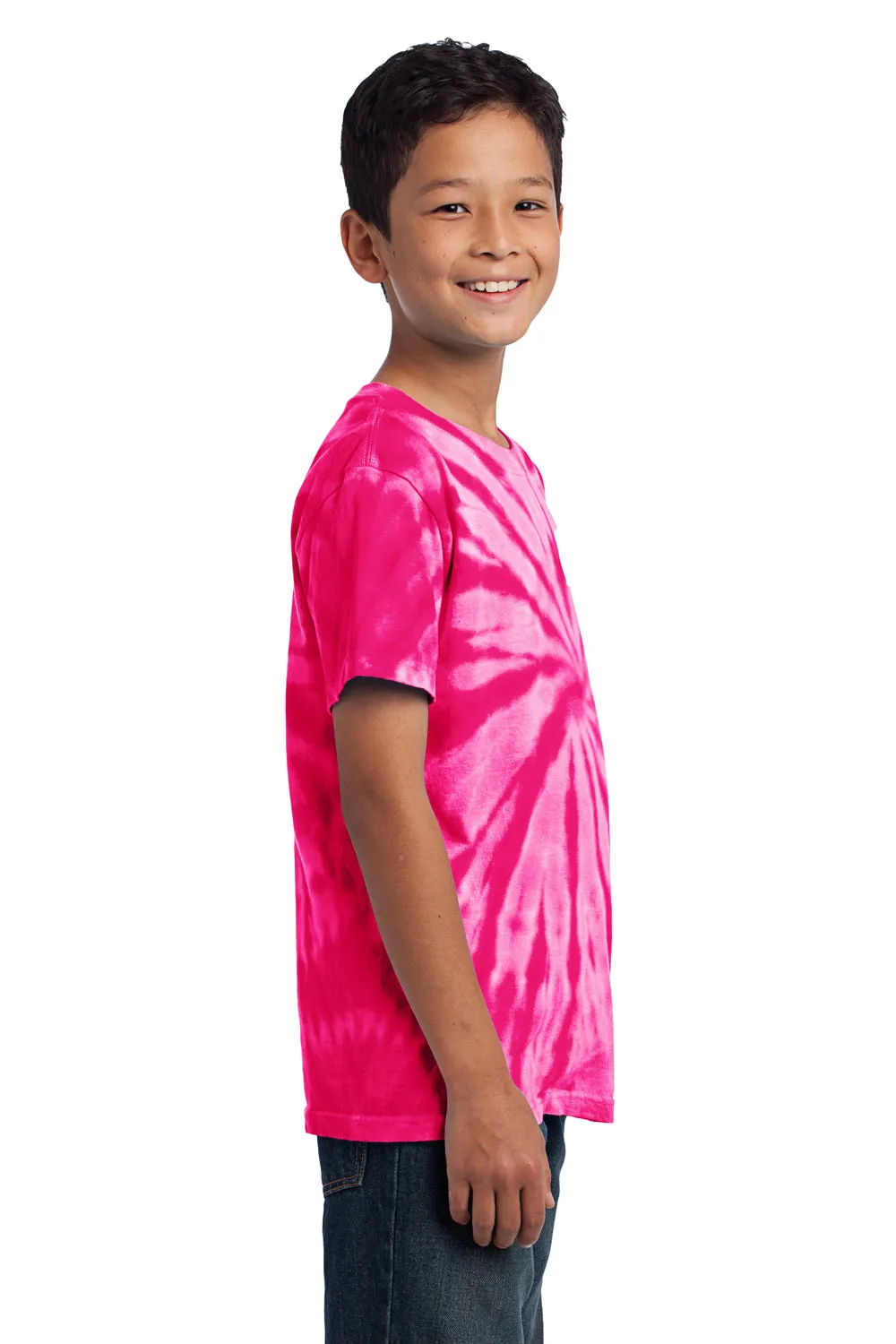 Port & Company Jugendliche Tie-Dye Kurzarm Rundhals T-Shirt - Rosa