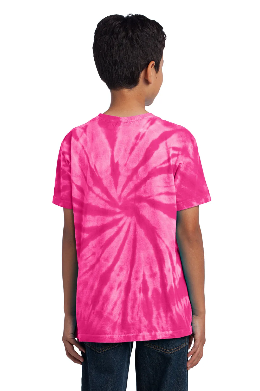 Port & Company Jugendliche Tie-Dye Kurzarm Rundhals T-Shirt - Rosa