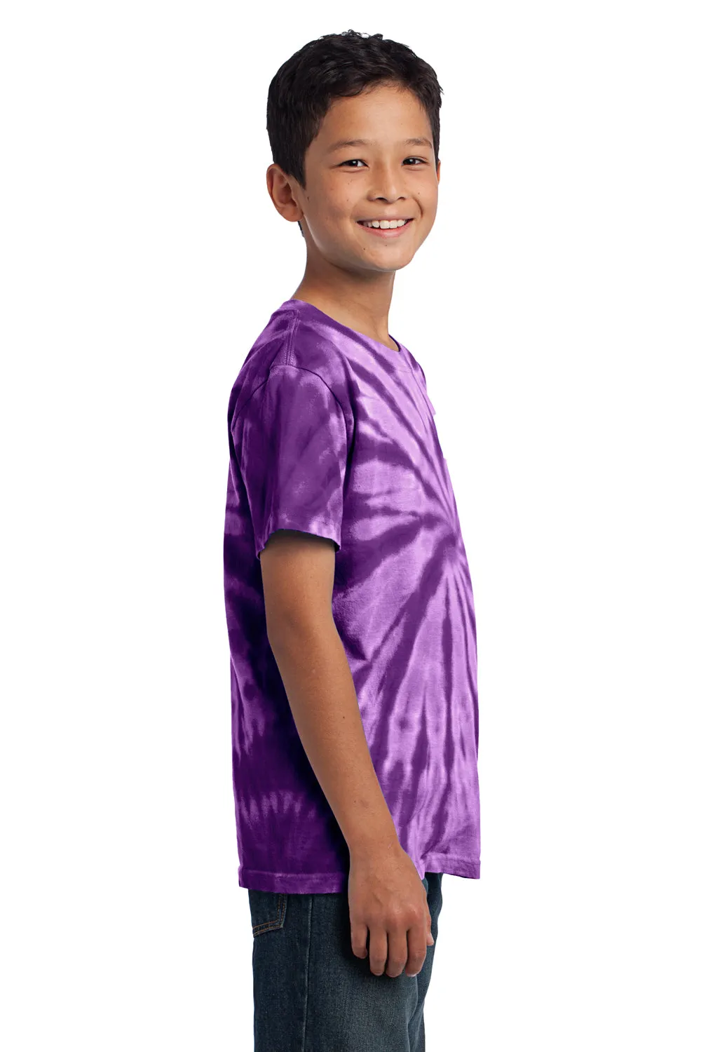 Port & Company Jugendliche Tie-Dye Kurzarm Rundhals T-Shirt - Lila