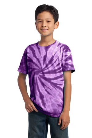 Port & Company Jugendliche Tie-Dye Kurzarm Rundhals T-Shirt - Lila