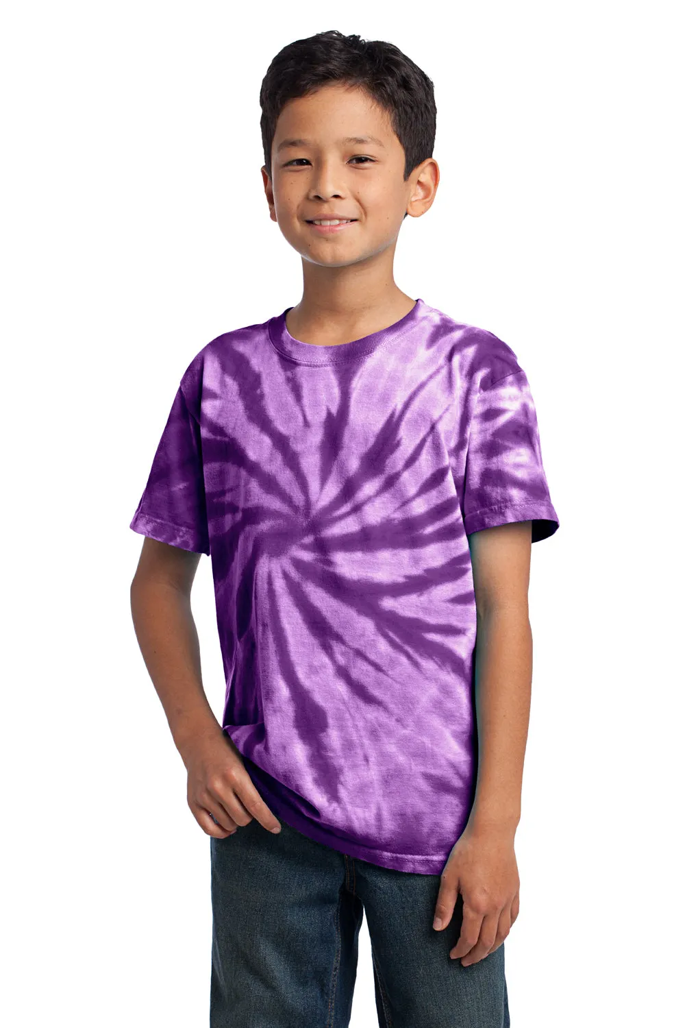 Port & Company Jugendliche Tie-Dye Kurzarm Rundhals T-Shirt - Lila