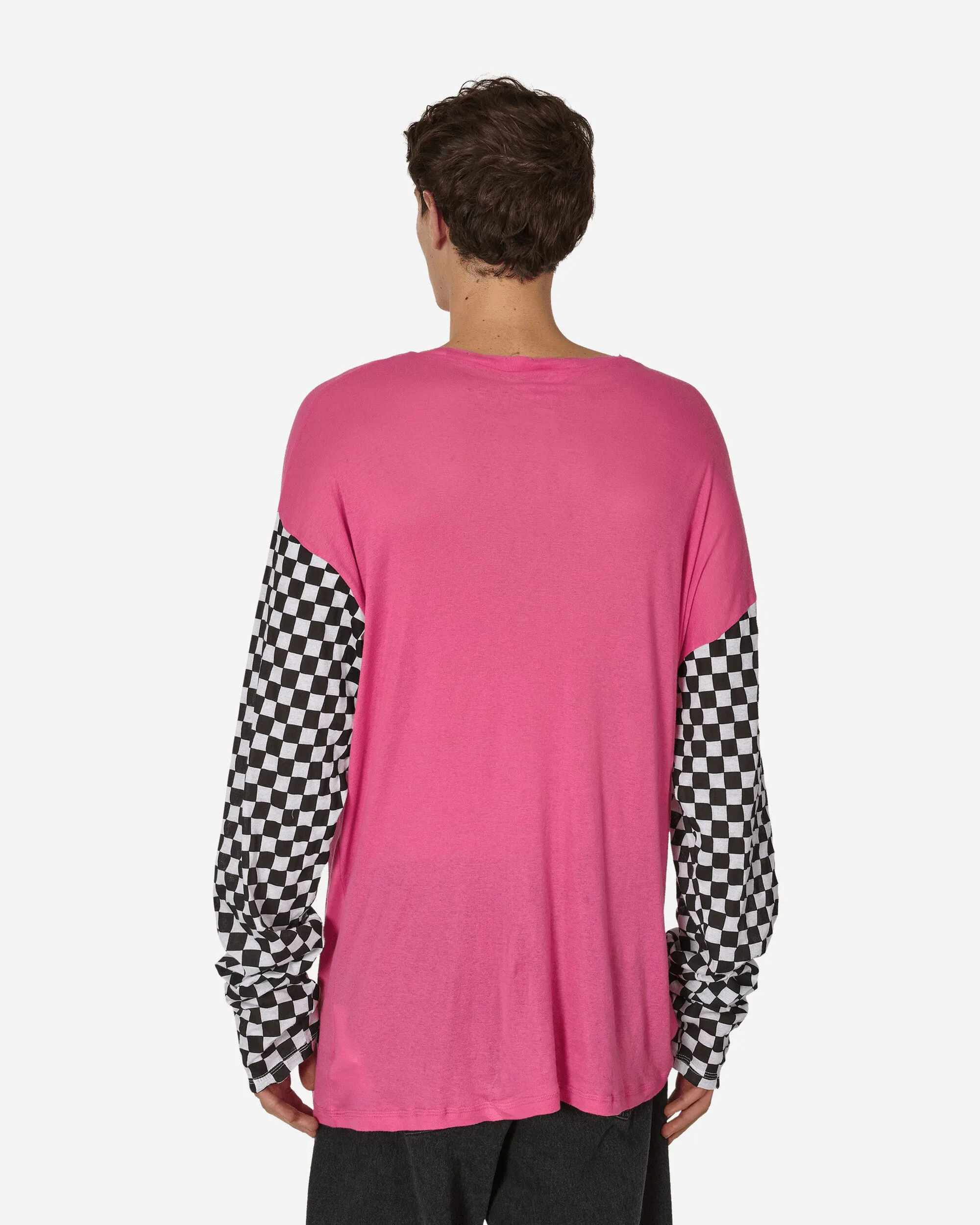 Bedrucktes Leichtes Jersey Langarm T-Shirt Fuchsia