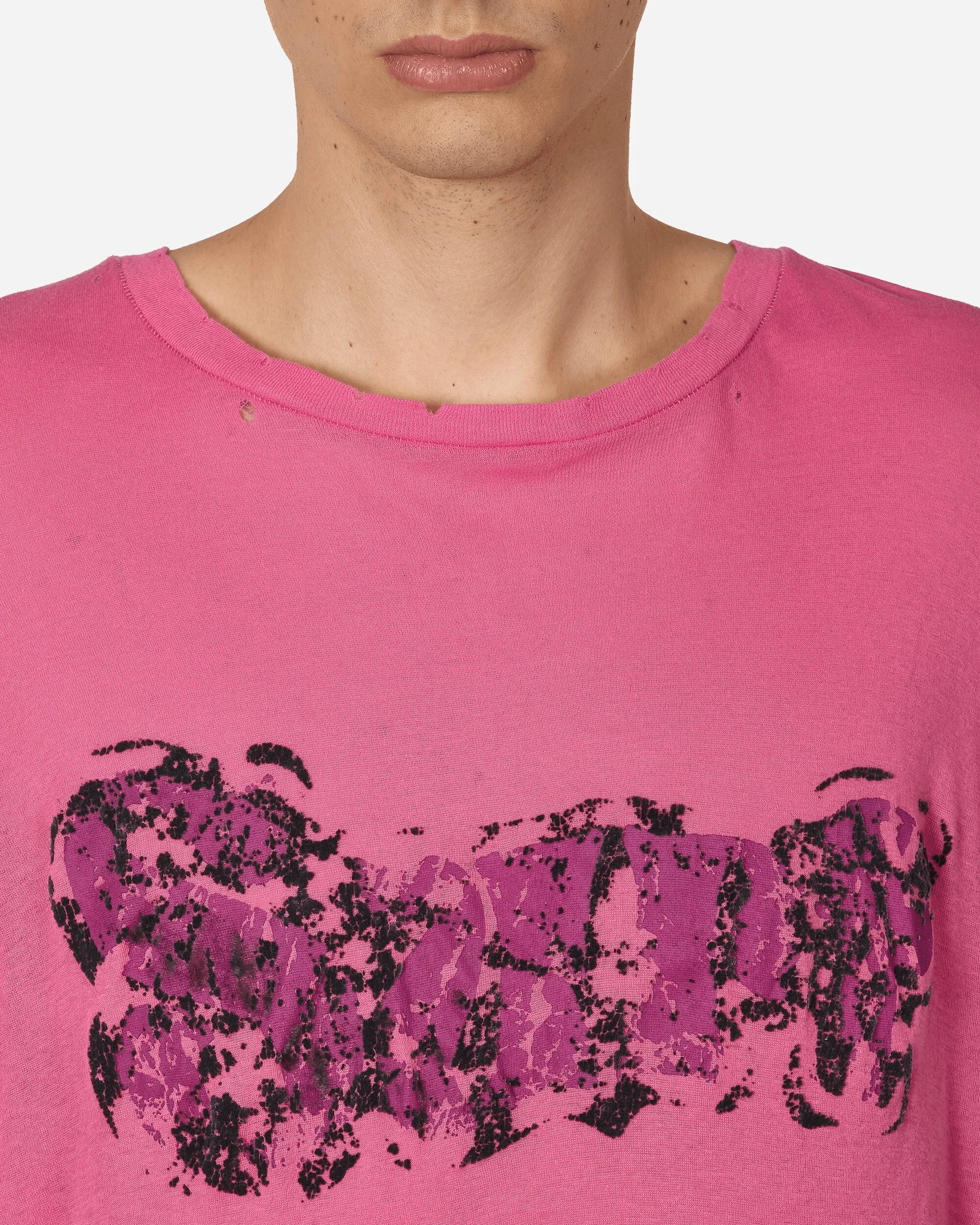 Bedrucktes Leichtes Jersey Langarm T-Shirt Fuchsia