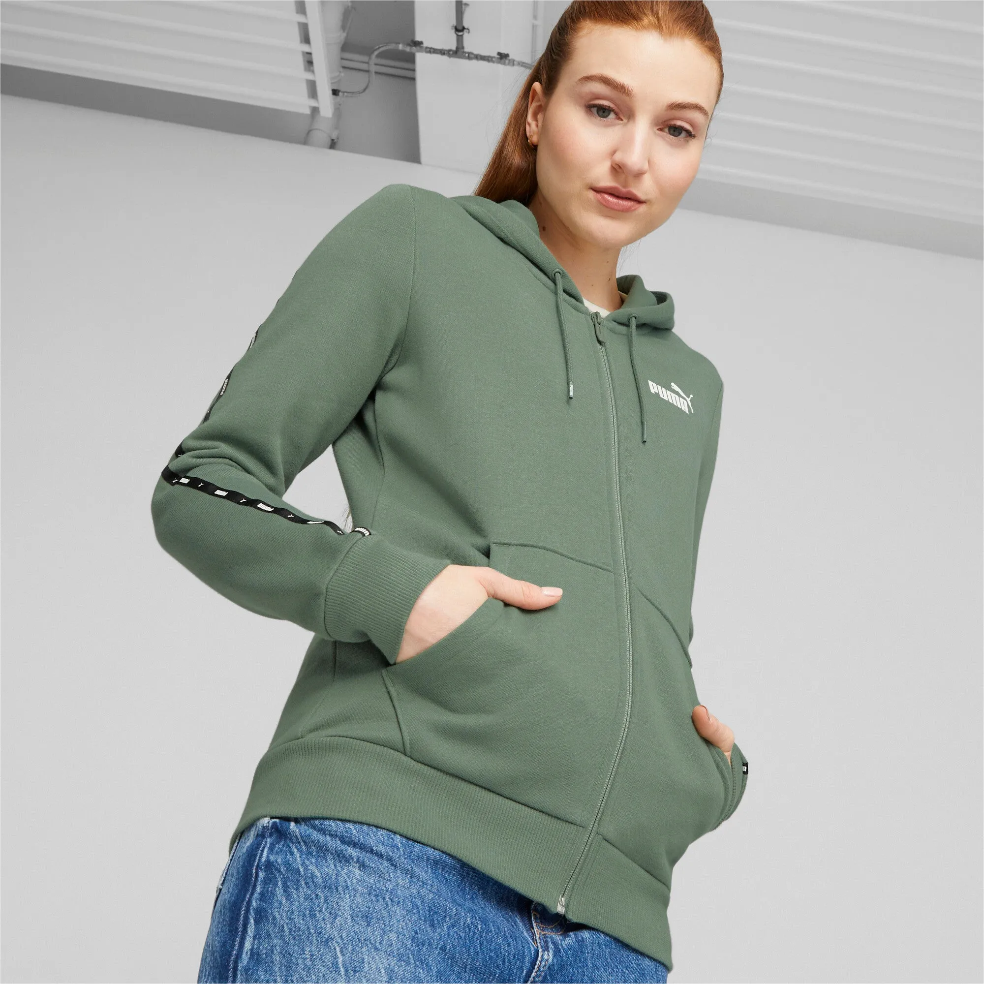PUMA Damen Essentials TAPE Full-Zip Hoodie