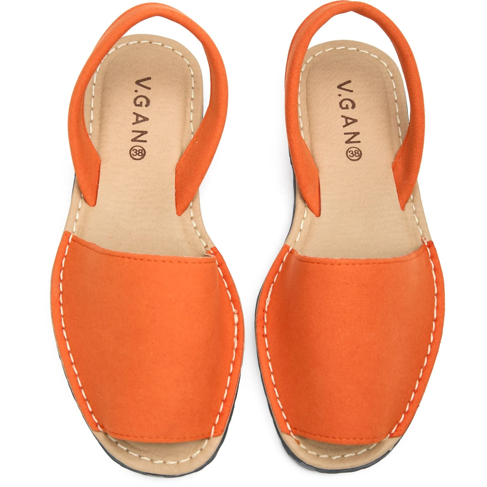 Rambu Damen Vegan Wildleder Menorca Sandalen | Orange