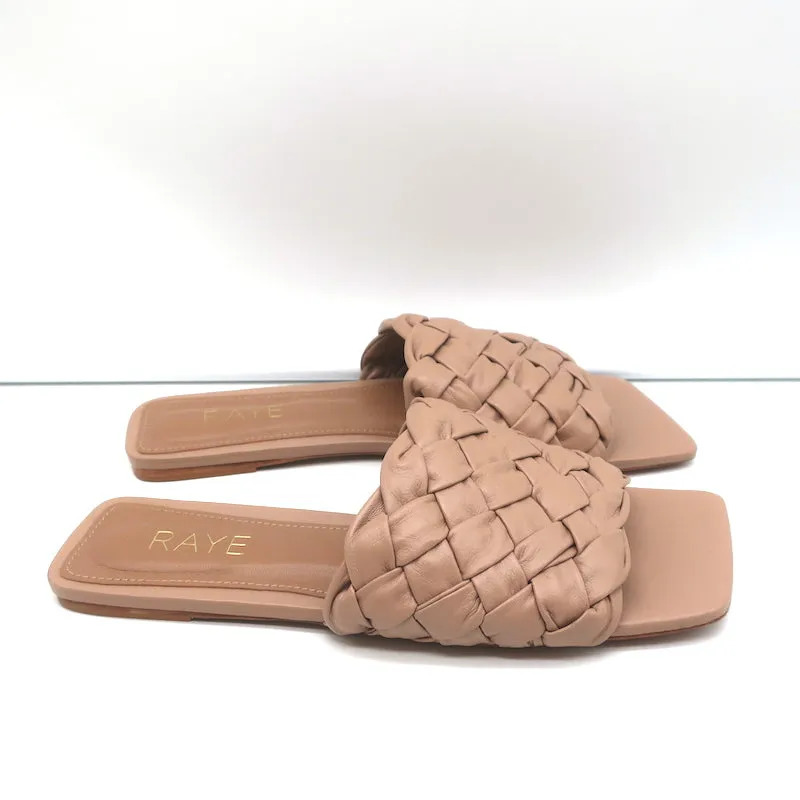RAYE Slide Sandalen Ever Nude Geflochtenes Leder Größe 7.5