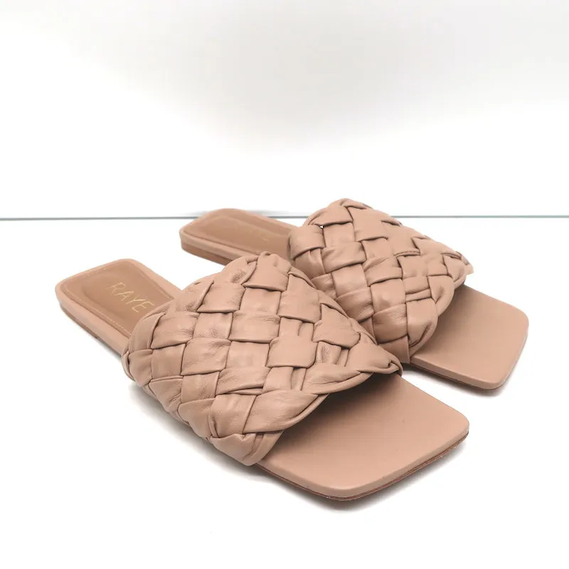 RAYE Slide Sandalen Ever Nude Geflochtenes Leder Größe 7.5