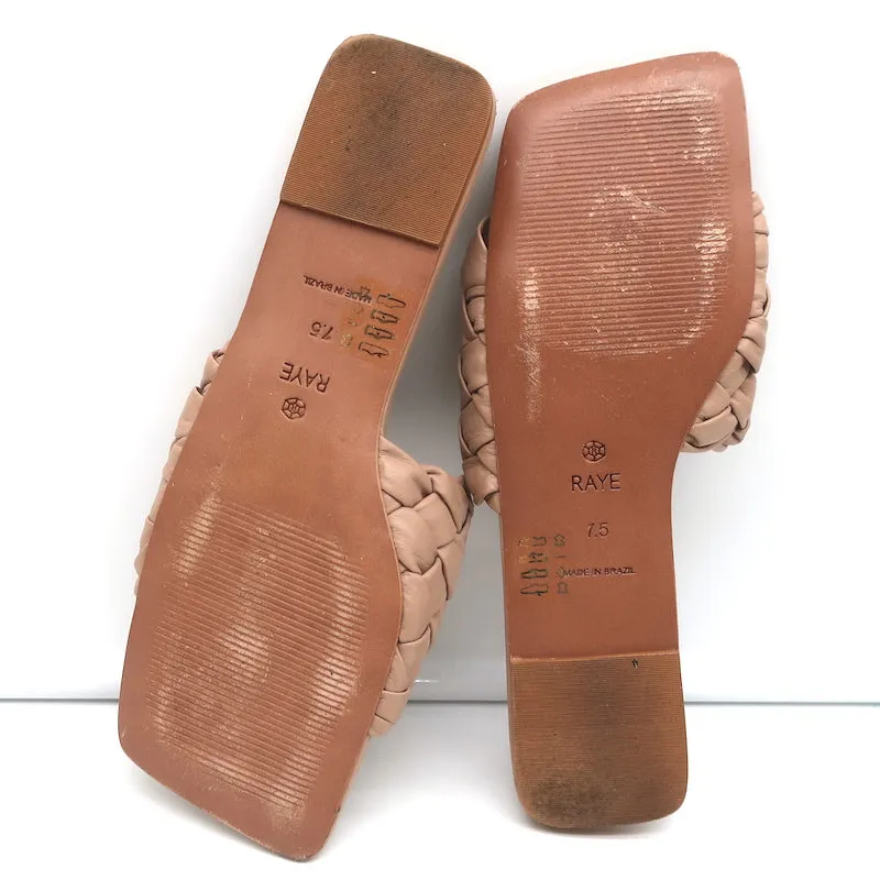 RAYE Slide Sandalen Ever Nude Geflochtenes Leder Größe 7.5
