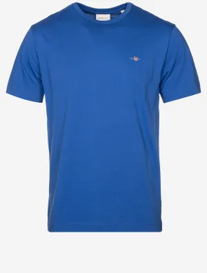 Regular Fit Shield Kurzarm T-Shirt Reichhaltiges Blau