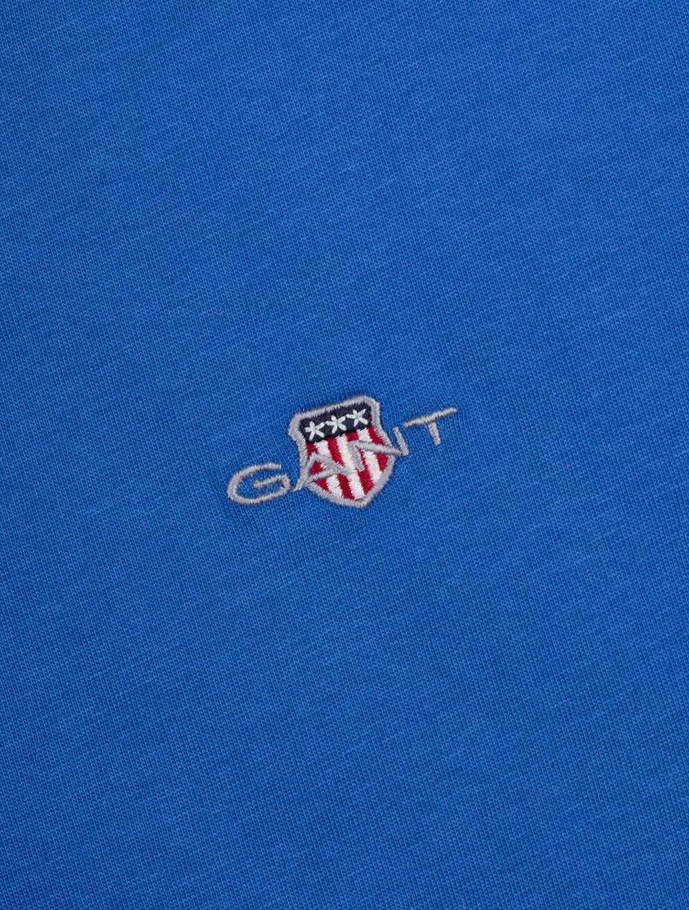 Regular Fit Shield Kurzarm T-Shirt Reichhaltiges Blau