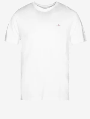 Regular Fit Shield Kurzarm T-Shirt Weiß