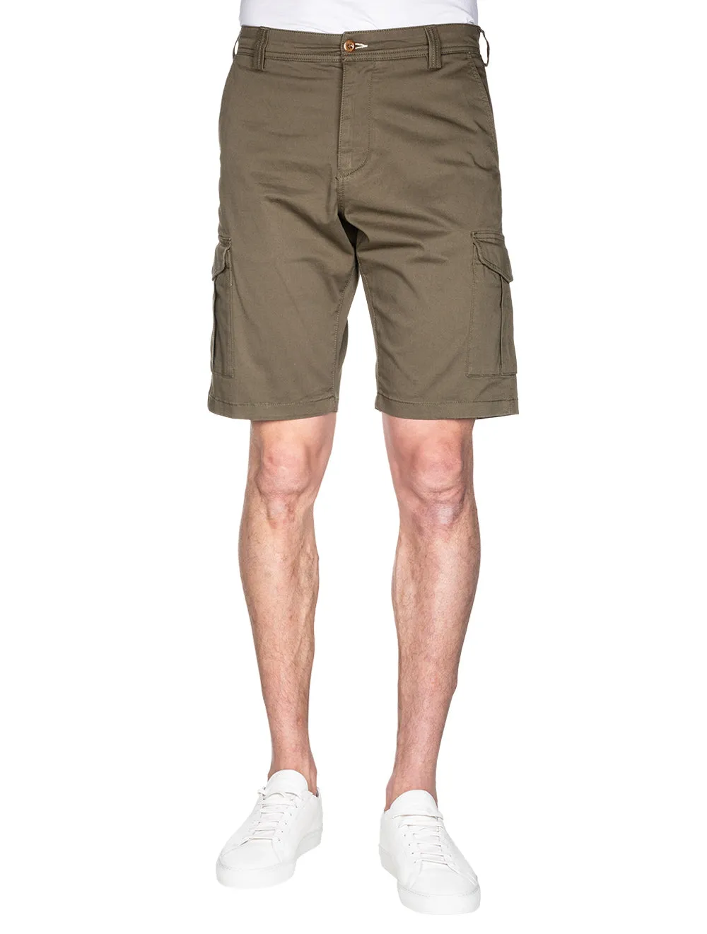 Bequeme Twill Utility Shorts in Dunkelgrün
