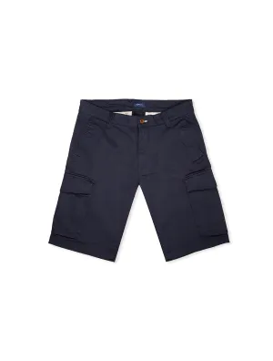 Marineblaue Cargo-Shorts in entspanntem Twill