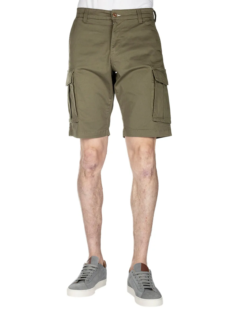 Bequeme Twill-Cargo-Shorts in Rennsportgrün