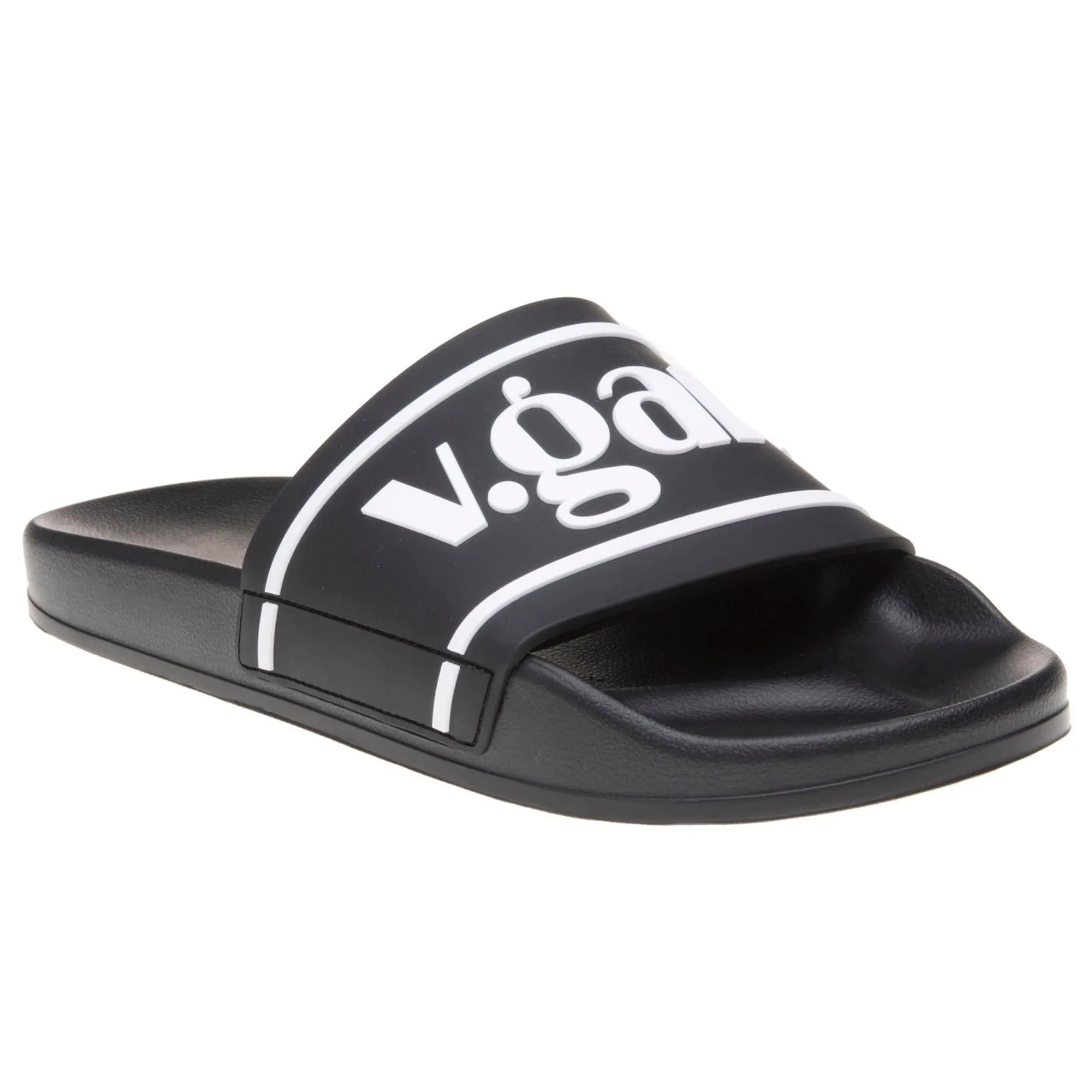 Rice Damen Vegane Slide Sandalen | Schwarz