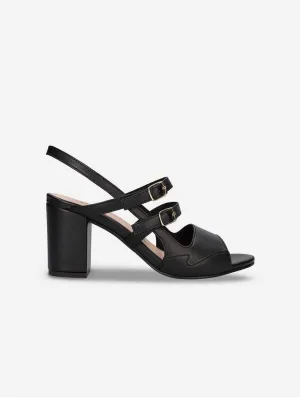 Roma Vegan Apfel-Leder High-Heel Sandalen | Schwarz
