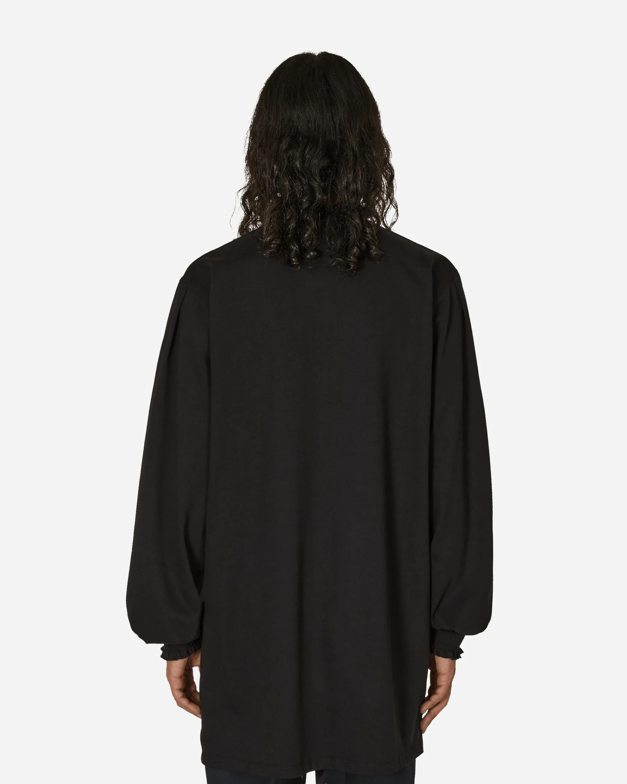 Rüschen-Langarmkleid Schwarz