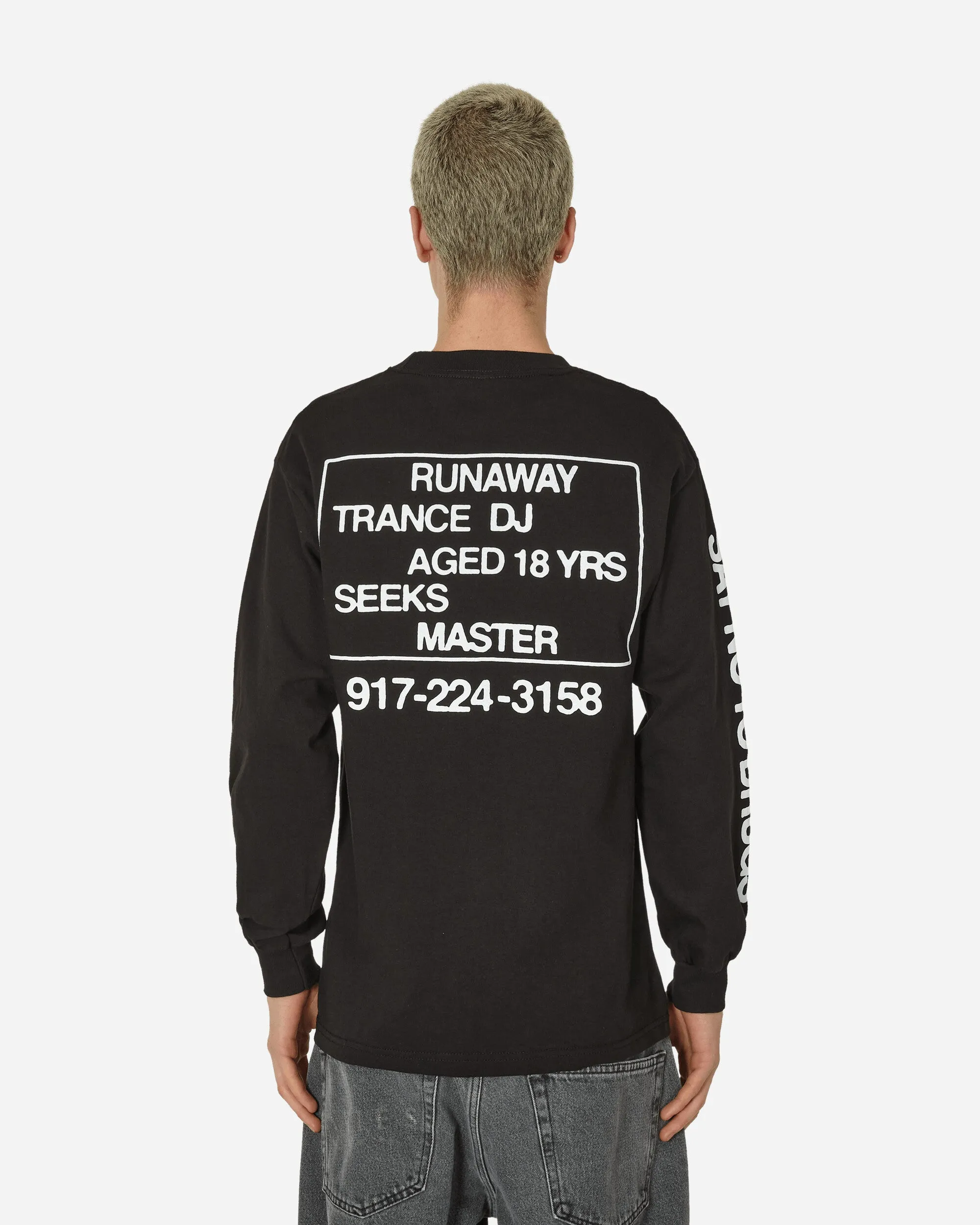 Runaway Trance DJ Langarm T-Shirt Schwarz