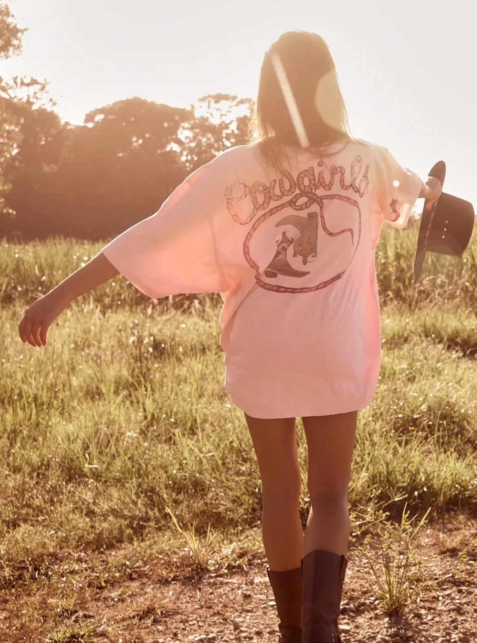 SABBI Crazy Horse Übergröße T-Shirt - Pink