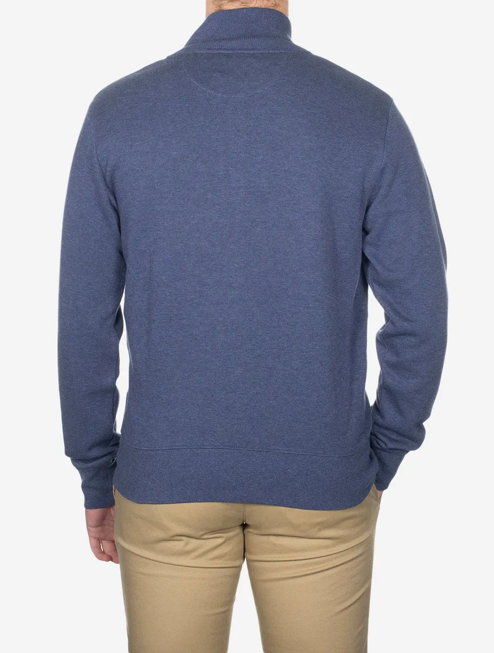 Sacker Halbzip Dunkel Jeansblau Melange