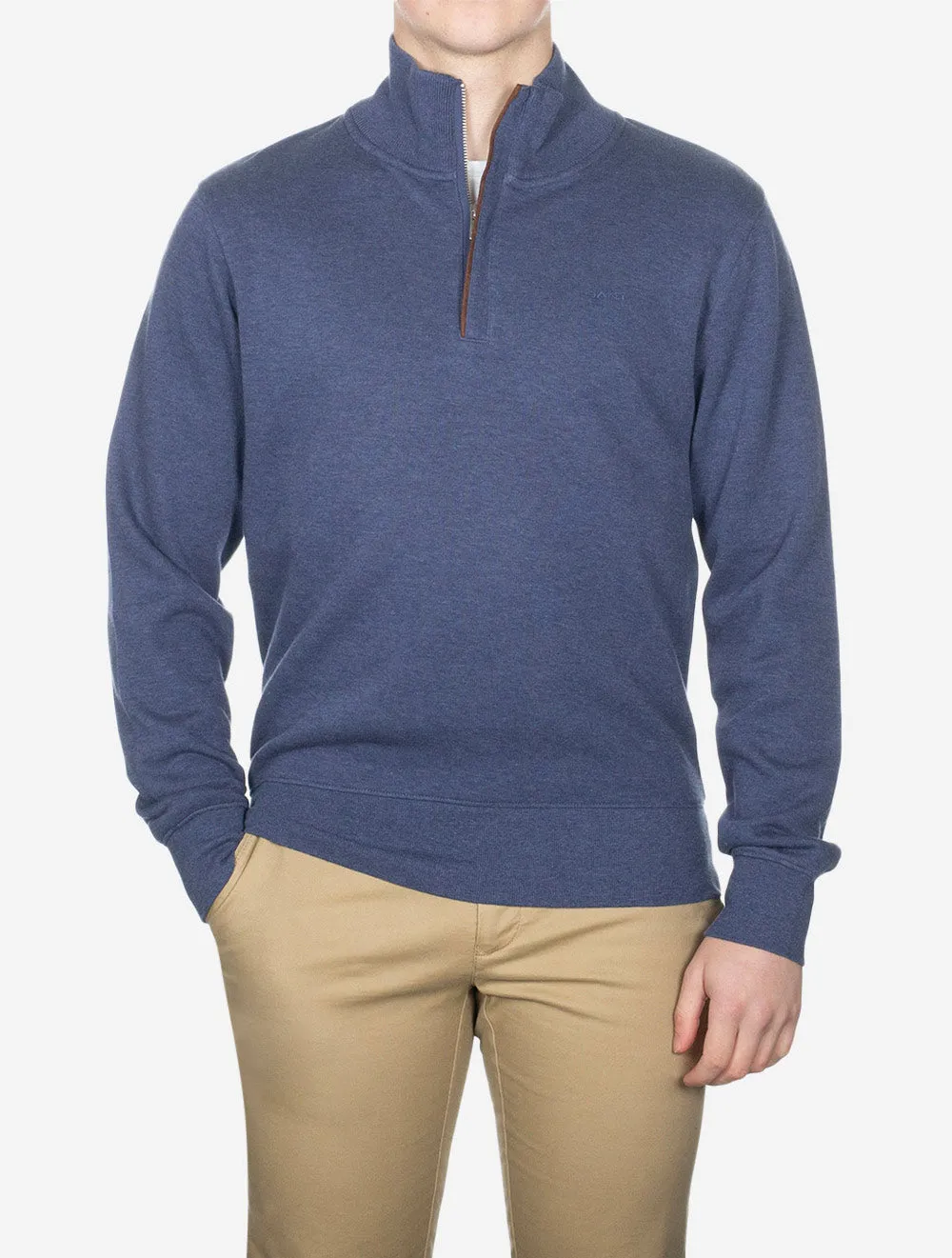 Sacker Halbzip Dunkel Jeansblau Melange