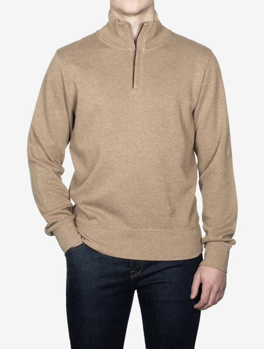 Sacker Halbzip Khaki Melange
