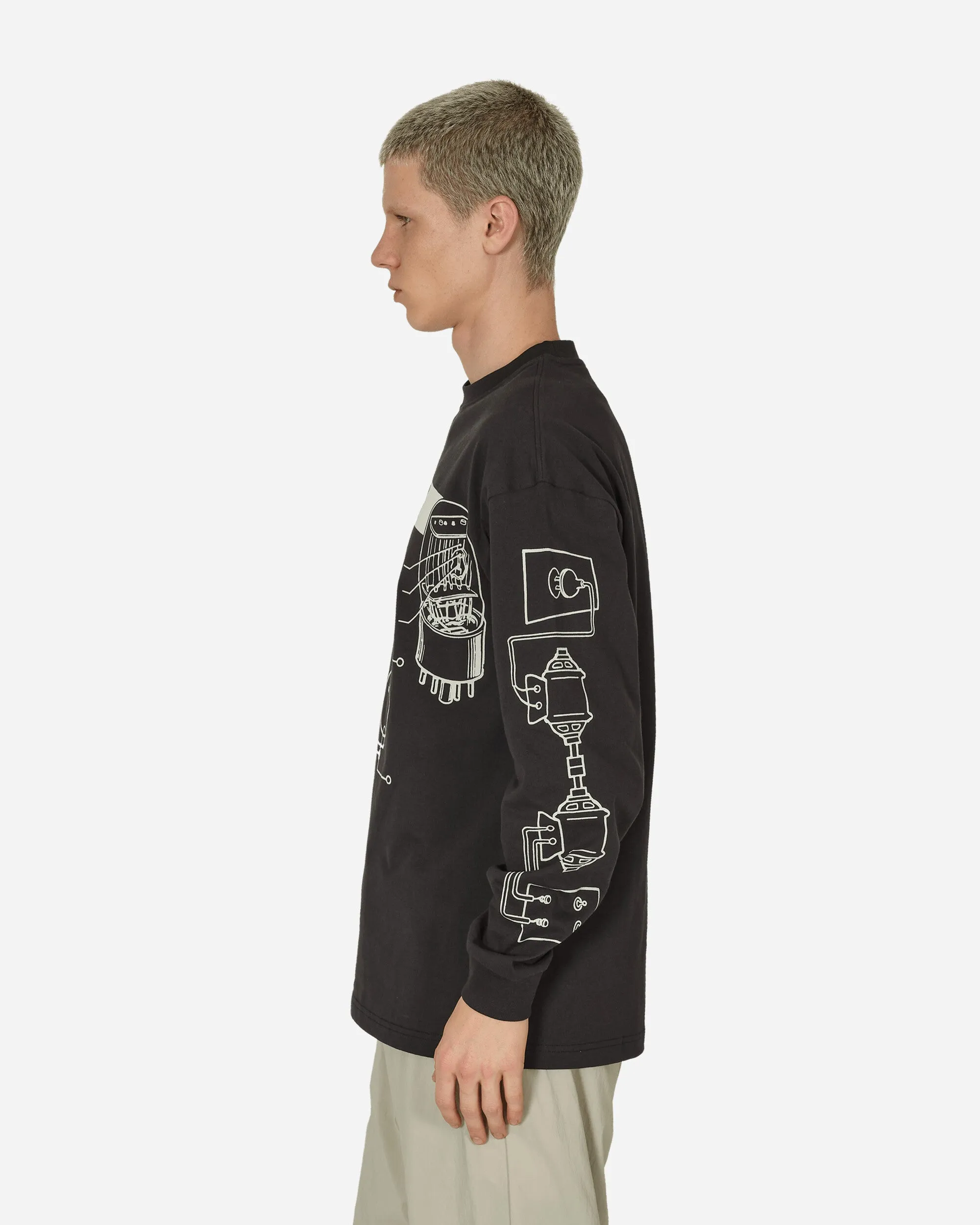 Trauriges Langarm-T-Shirt Schwarz