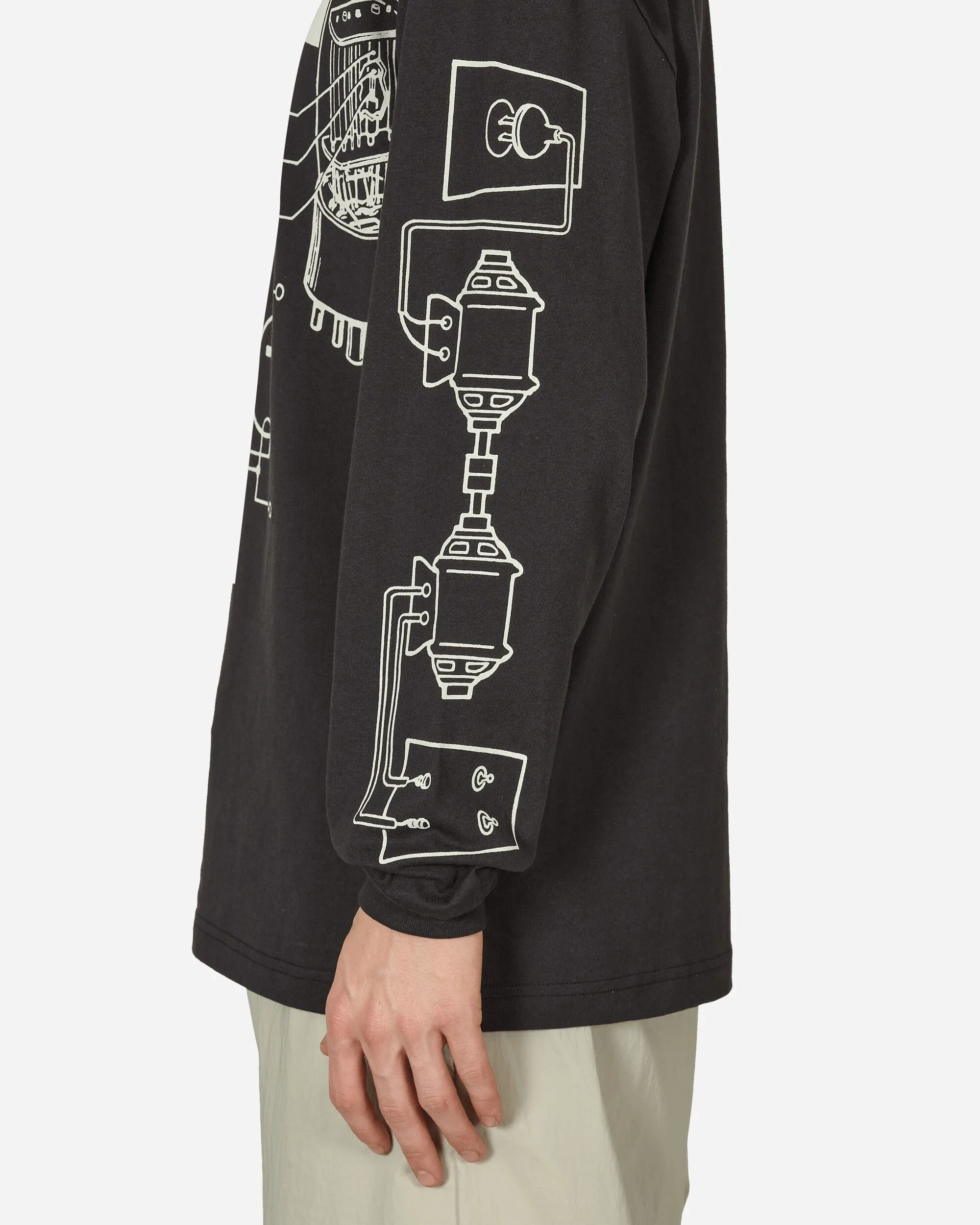 Trauriges Langarm-T-Shirt Schwarz