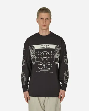 Trauriges Langarm-T-Shirt Schwarz
