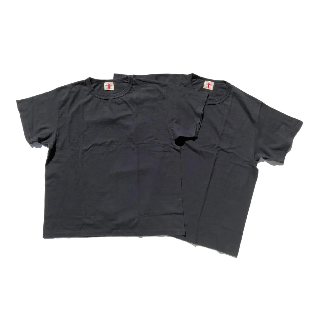 SAMURAI JEANS CREW NECK 2-PACK T-SHIRT EINFARBIG - SCHWARZ