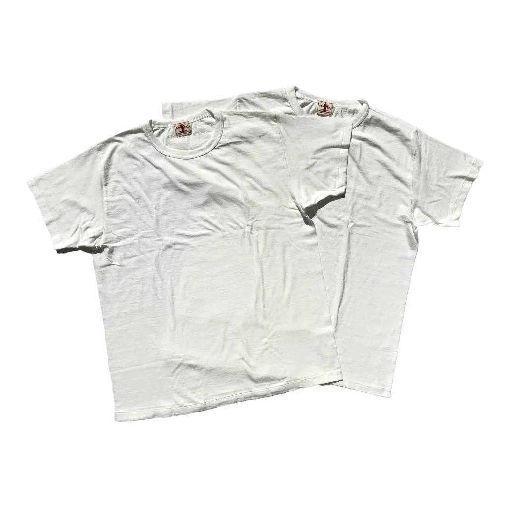 SAMURAI JEANS CREW NECK 2-PACK T-SHIRT EINFARBIG - Weiß