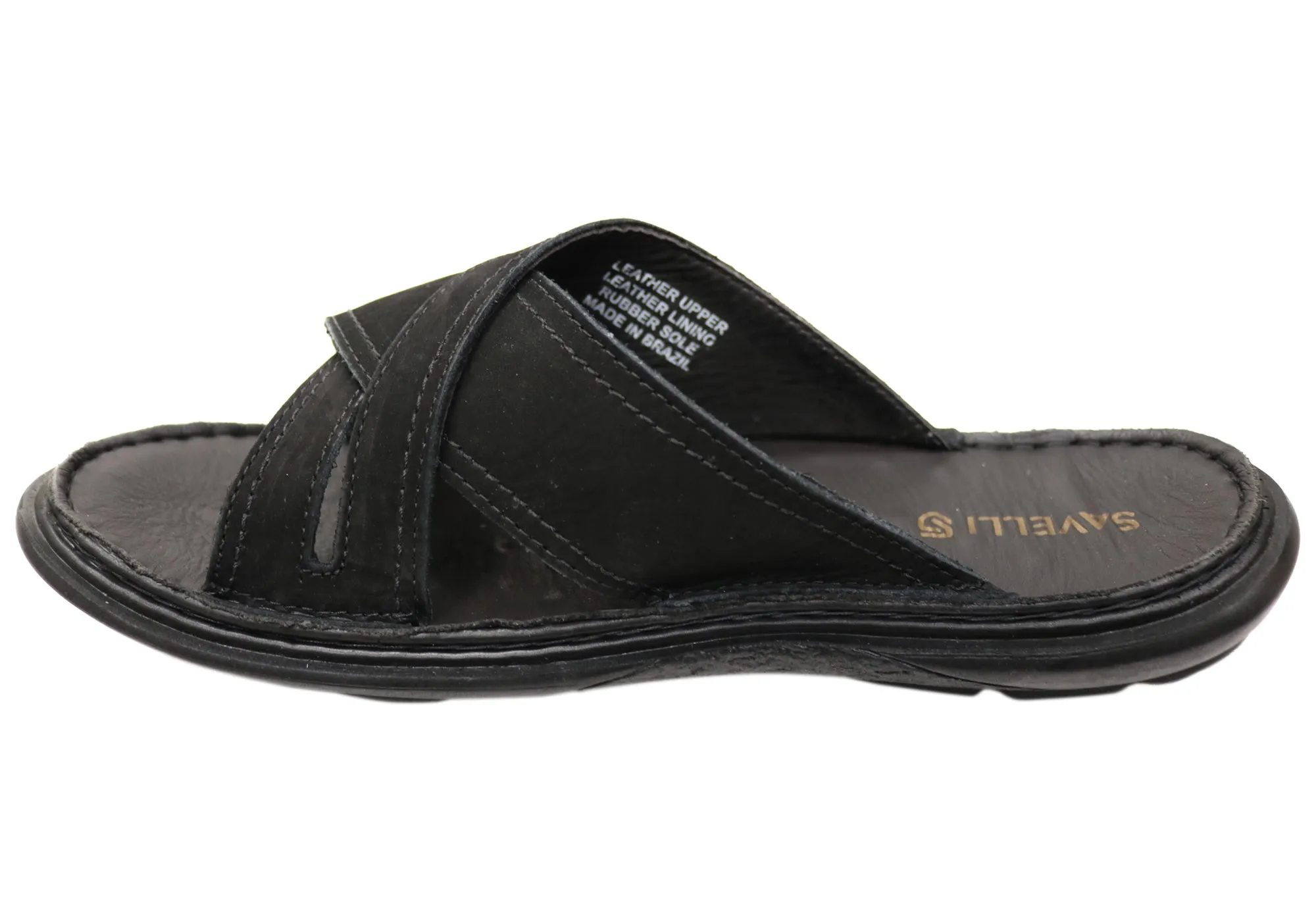 Savelli Kobes Herren Ledergleitsandalen mit Komfort, hergestellt in Brasilien Savelli Schuhe