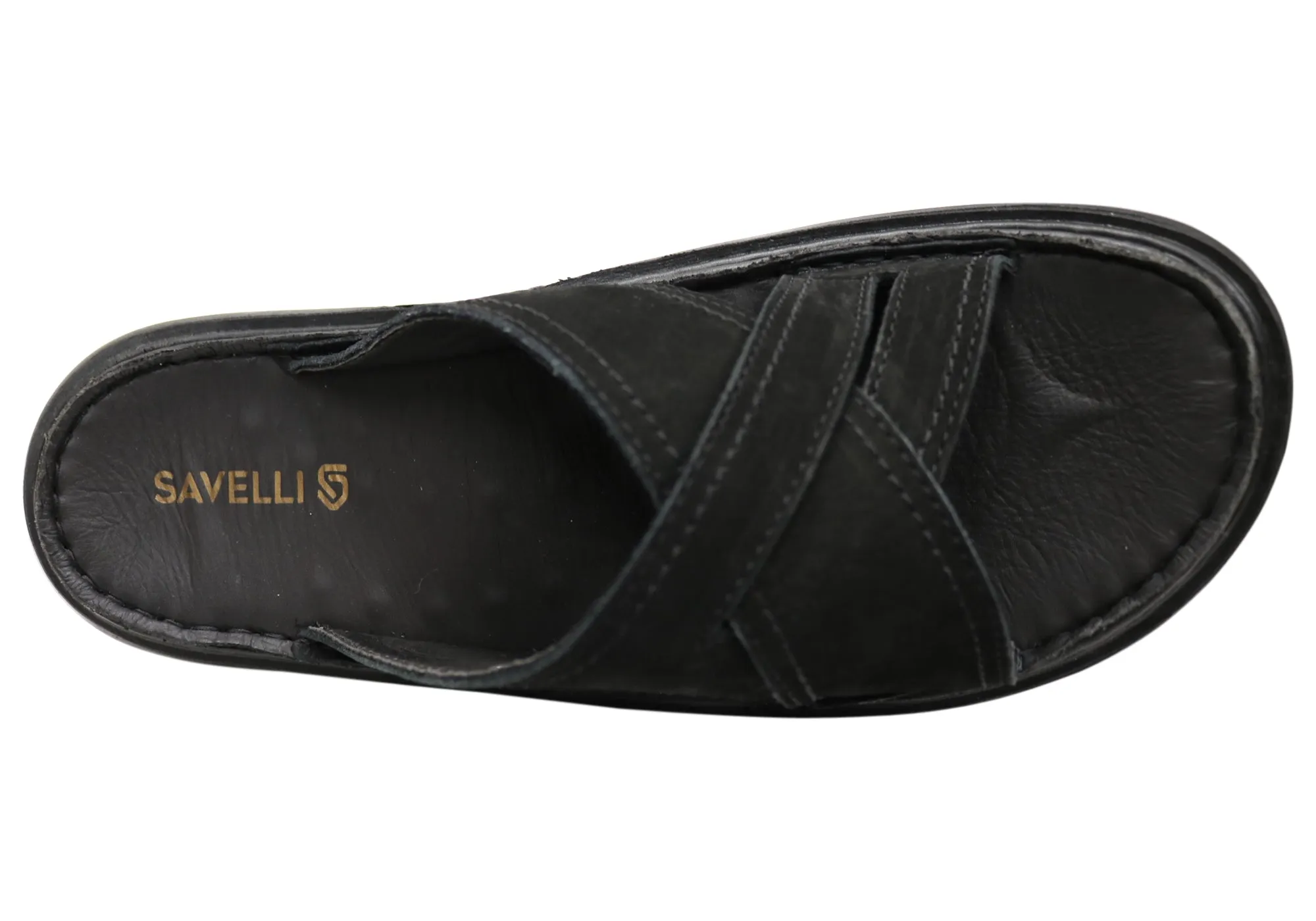 Savelli Kobes Herren Ledergleitsandalen mit Komfort, hergestellt in Brasilien Savelli Schuhe