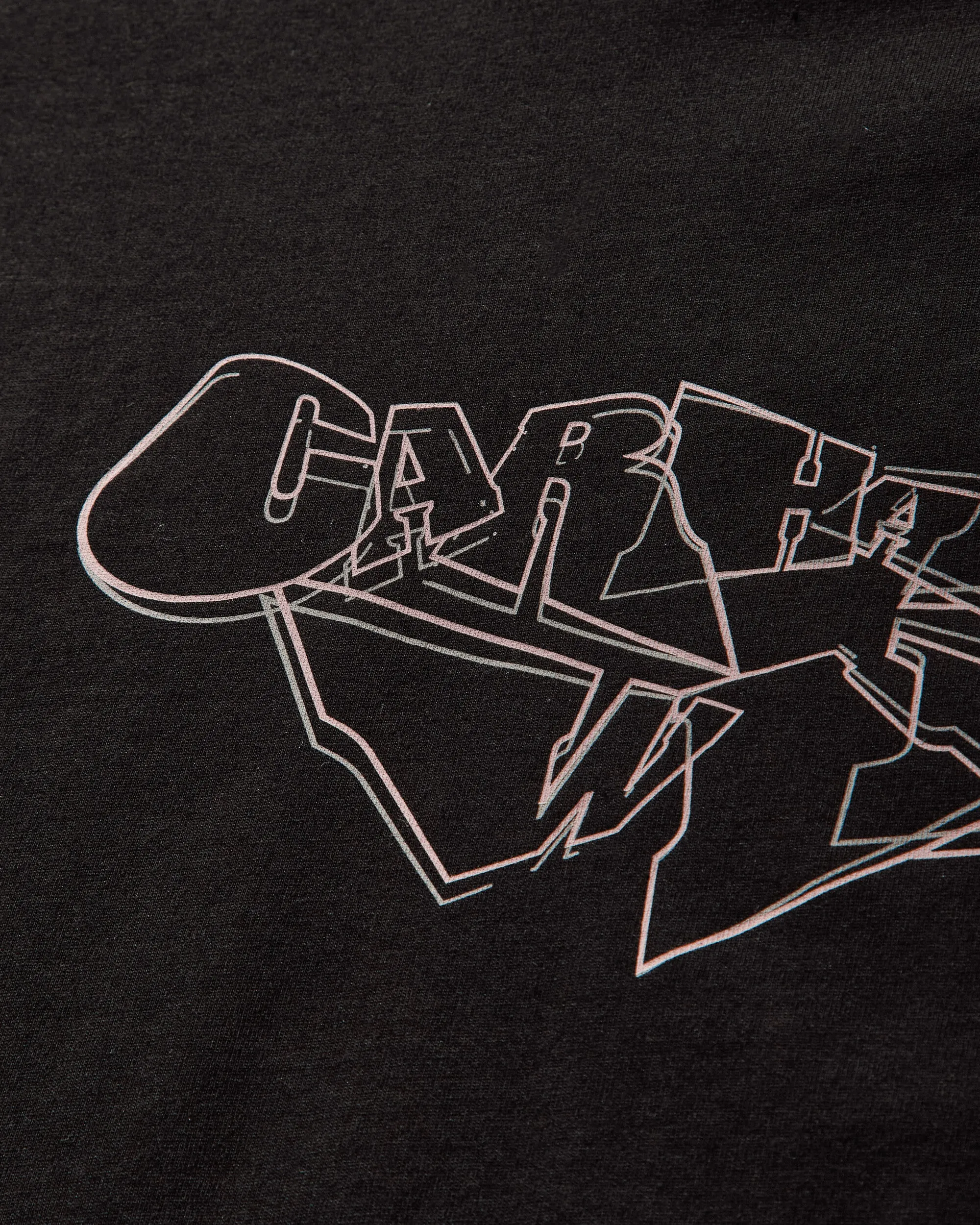 Verdrehtes Schrift-T-Shirt Schwarz