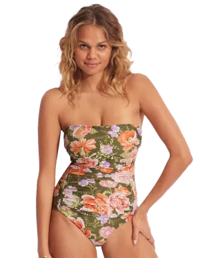 Seafolly Damen Bademode Paradise Garden Badeanzug in Avocado