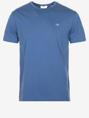 Shield Kurzarm T-Shirt Regular Vintage Blau