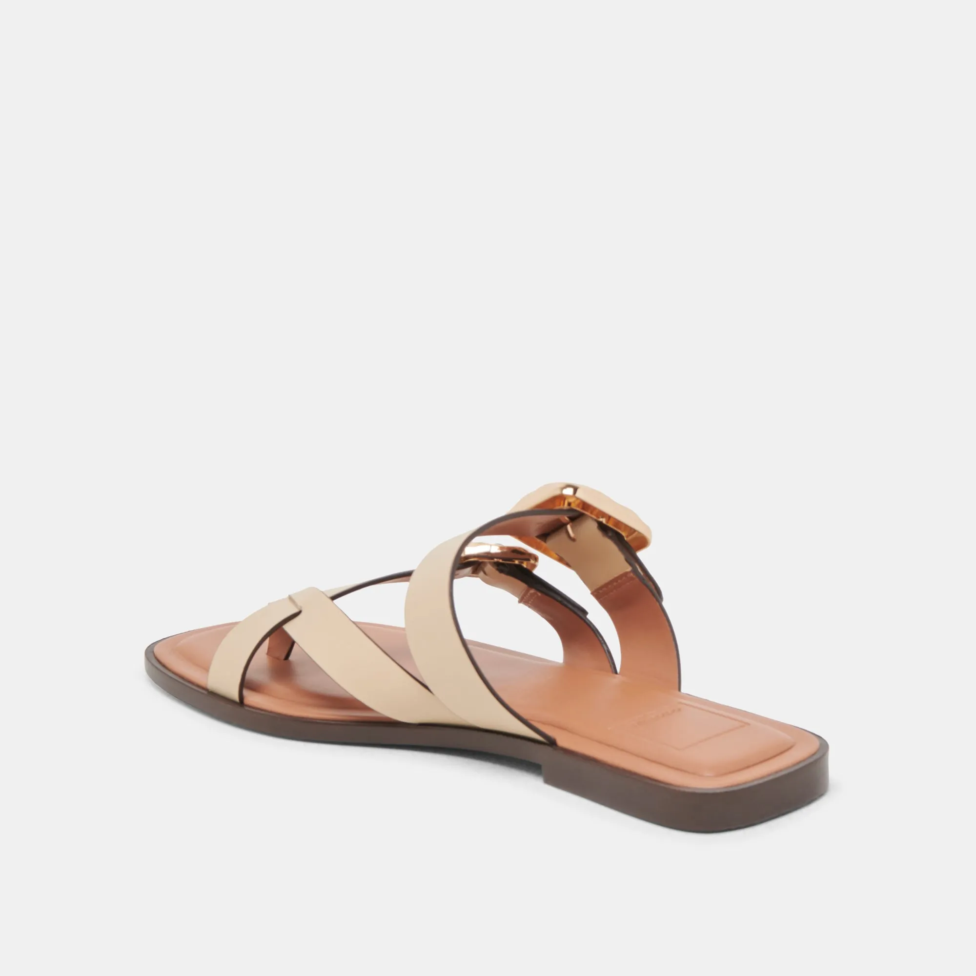 STRAND SANDALEN IN ELFENBEIN LEDER