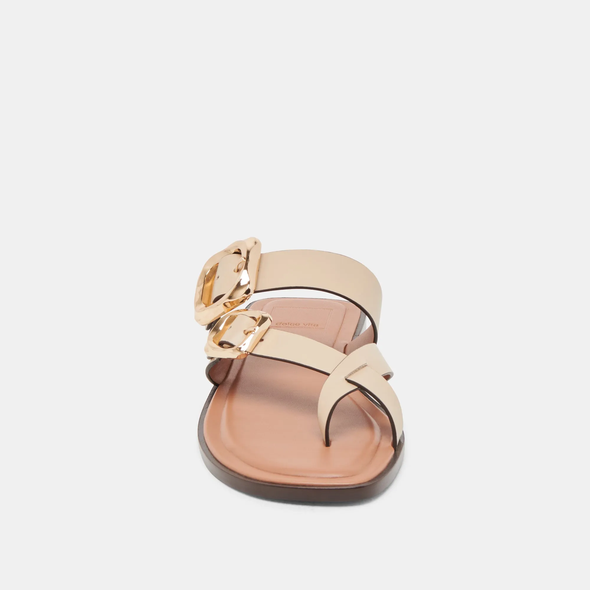 STRAND SANDALEN IN ELFENBEIN LEDER