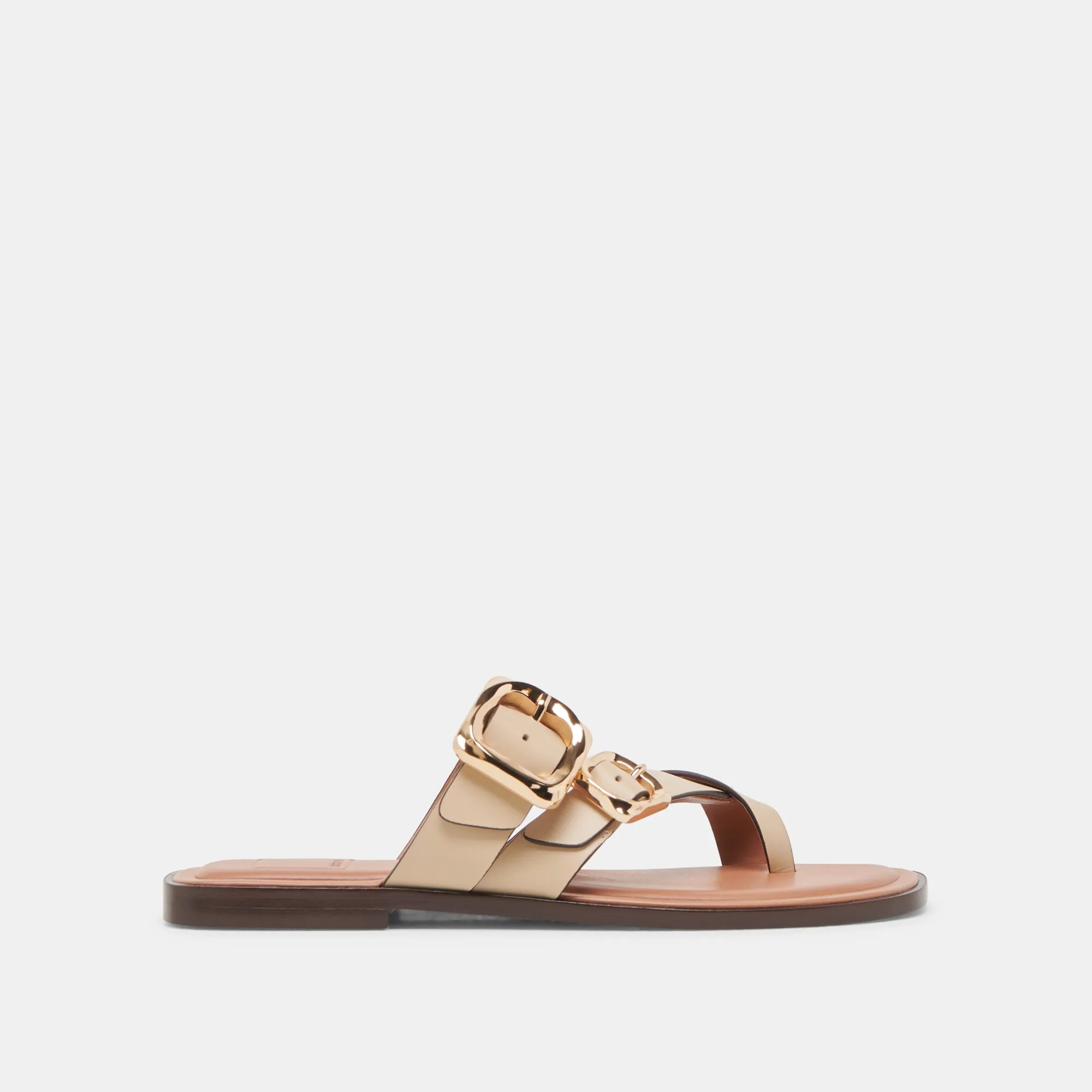 STRAND SANDALEN IN ELFENBEIN LEDER
