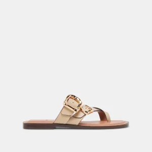 STRAND SANDALEN IN ELFENBEIN LEDER